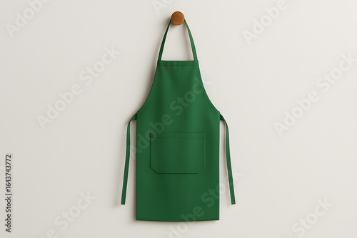 Green Apron Design with Simple Display, mockup for printing.