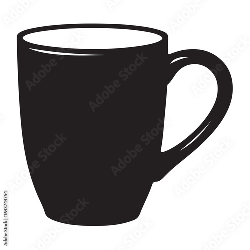 Black coffee cup isolated on white background