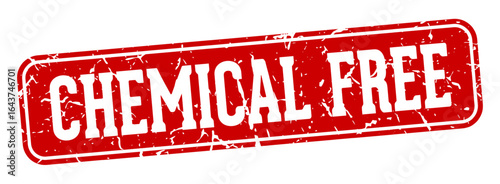 chemical free rectangular sign. chemical free stamp