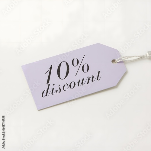 Ten percent discount tag for sales and promotions