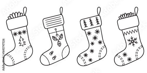 christmas stocking vector silhouettes