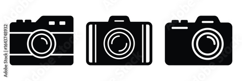 Camera icon vector illustration isolated on white background. Classic camera icon, representing photography or capturing moments. Camera icon set, photo camera icon, camera photography icon