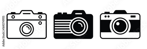 Camera icon vector illustration isolated on white background. Classic camera icon, representing photography or capturing moments. Camera icon set, photo camera icon, camera photography icon