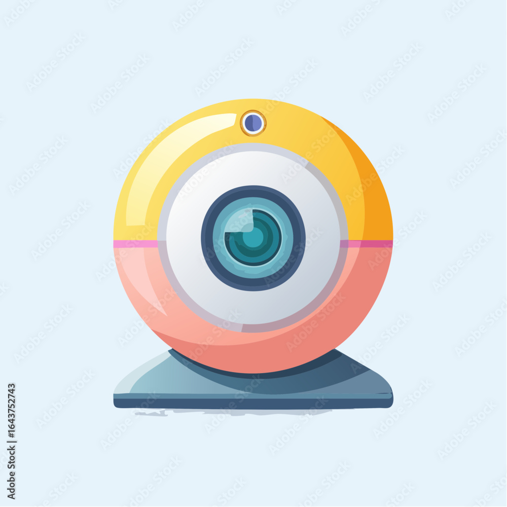 Vibrant Cartoon Webcam: Yellow and Orange Modern Web Camera Isolated Vibrant Cartoon Webcam: Yellow and Orange Modern Web Camera Isolated
