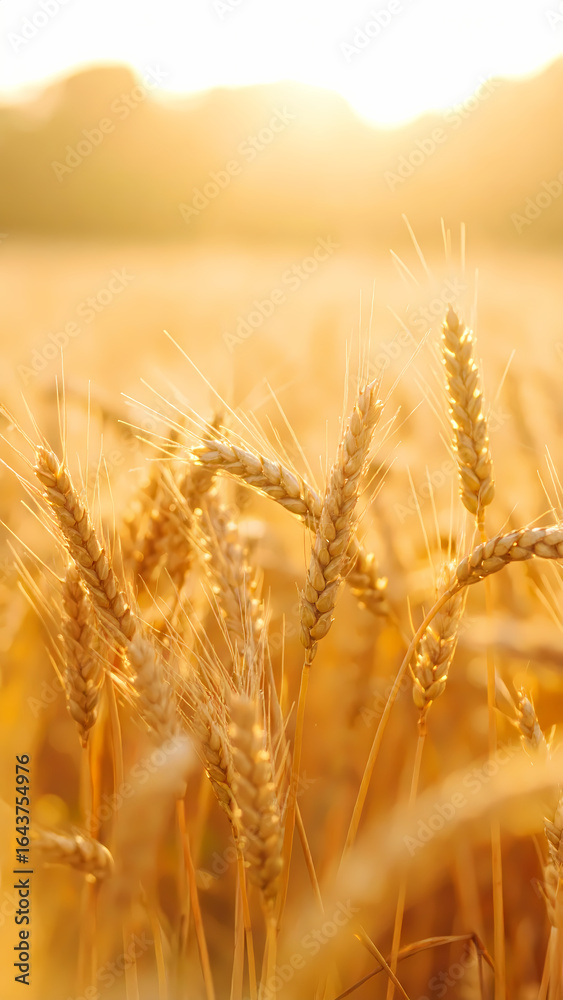Fototapeta premium Golden wheat field at sunset