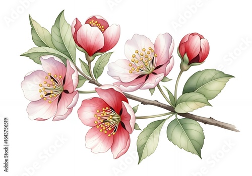 Bouquet of pink lilies and roses blooming in spring garden