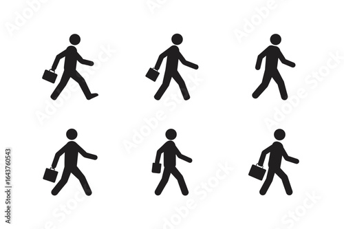 walking person icon eco commuting silhouette vector art