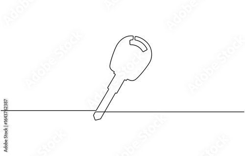 Car keys, car loan one line art, vector.