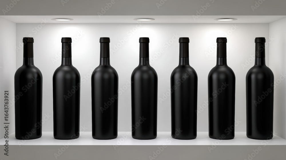 Fototapeta premium Medicine bottles aligned on conveyor belt in minimalistic design industrial setting top view conceptual presentation
