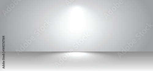 Gray vector studio room background with smooth gradient walls and floor, minimal empty interior design template for product display, presentation, advertising, stage, and exhibition mockup projects
