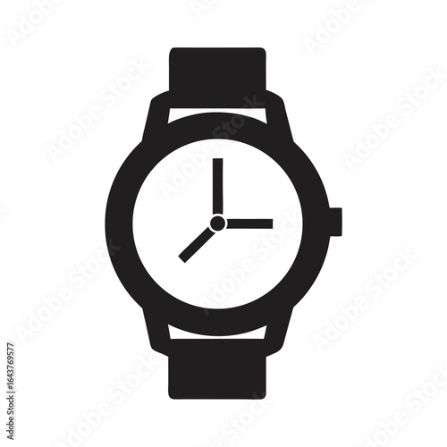 watch vector icon clock flat vector illustration