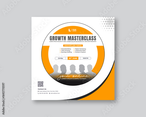 Growth masterclass multipurpose banner design for webinar, seminar, and business event promotion