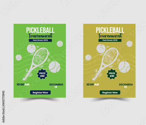 Creative modern pickleball poster flyer vector illustrations