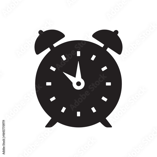 Retro Twin Bell Alarm Clock Vector Icon