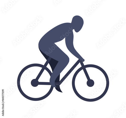 illustration of a cyclist riding a bicycle in minimalist silhouette style representing sport activity healthy lifestyle and outdoor transportation suitable for fitness design and graphic resources
