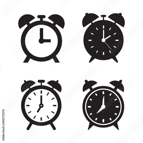 Retro Twin Bell Alarm Clock Vector Icon