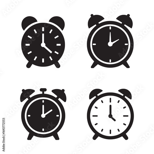 Retro Twin Bell Alarm Clock Vector Icon