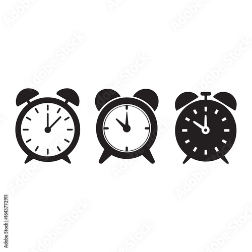 Retro Twin Bell Alarm Clock Vector Icon