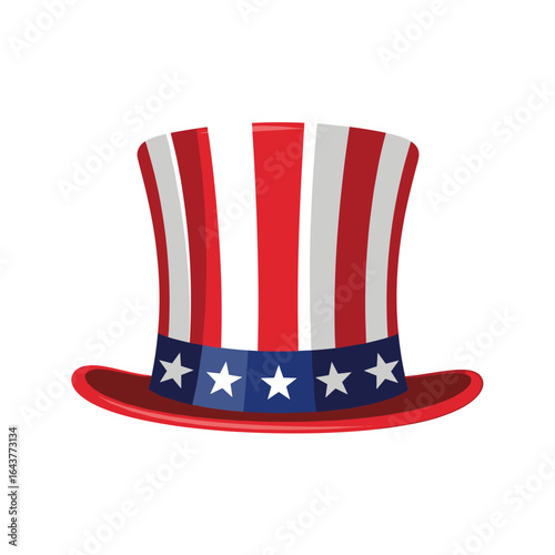 Iconic uncle sam hat symbolizing american patriotism and national pride celebration
