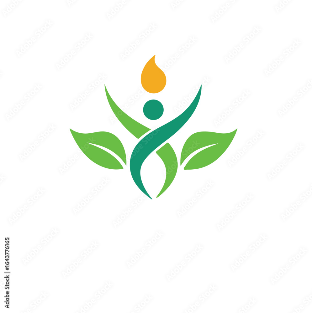 Wellness and Nature Logo – Person with Leaves and Flame Icon
Wellness and Nature Logo – Person with Leaves and Flame Icon