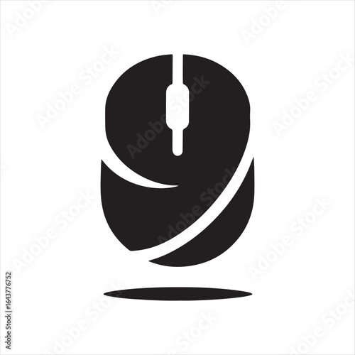 computer mouse vector silhouette clip art logo design concept illustration