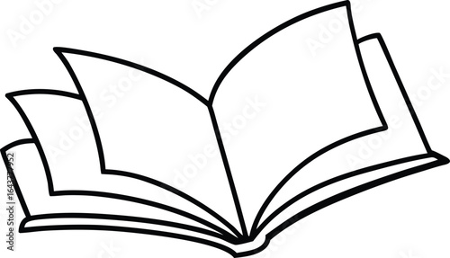 Continuous Line Art of an Open Book