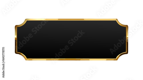 Black frame gold border luxury banner vector image design elegant label template decorative background text box