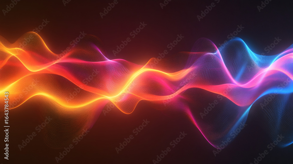 Fototapeta premium Abstract graphic design with luminous, wavy lines.