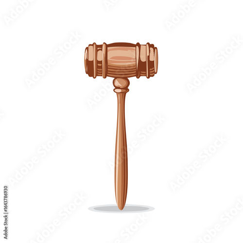 Wooden Gavel Isolated Courtroom Auction Justice System Rule of Law Illustration