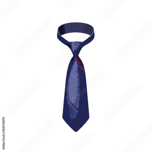 Isolated blue striped necktie against black background for professional attire or business wear concepts and formal apparel accessory