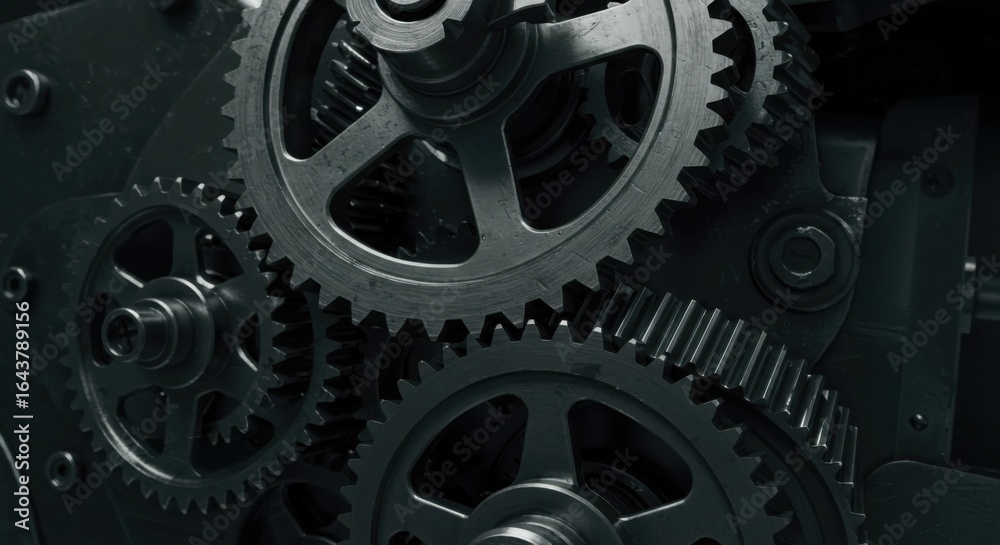 Fototapeta premium High-resolution metallic gears illustration for technology