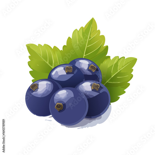 Heap of fresh blueberries with leaves isolated on black background healthy food antioxidant natural vitamins