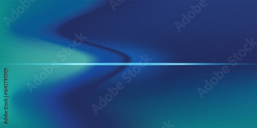 Blue-green gradient studio room, abstract background pattern, walls and floor reflect neon lights, dark tones and feel speed of digital technology connected blue-