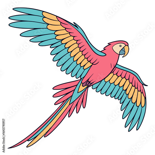 a colorful bird flying in the sky
