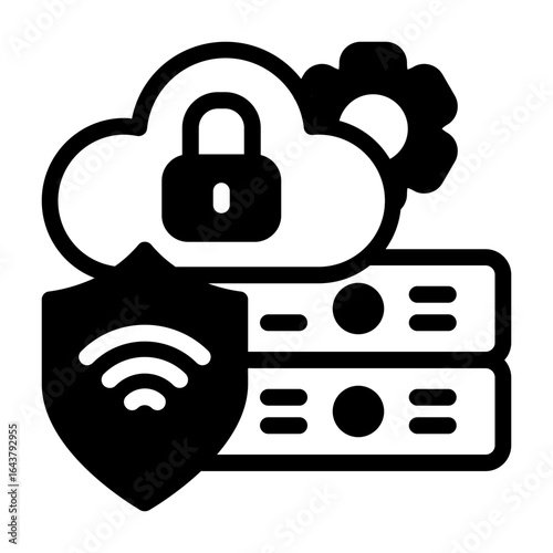 Data Privacy Semi Solid Vector Icon