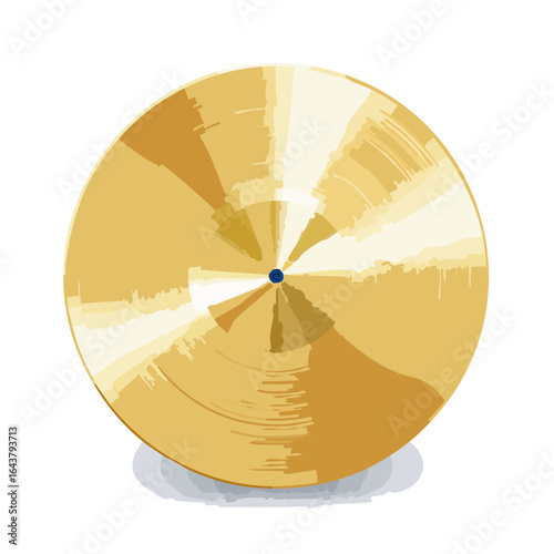 Golden Crash Cymbal Top View Musical Instrument Percussion Orchestral Music