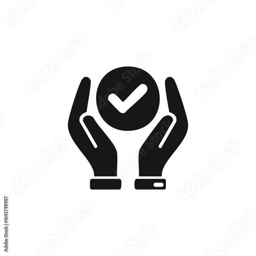 Hands Holding Check mark Icon