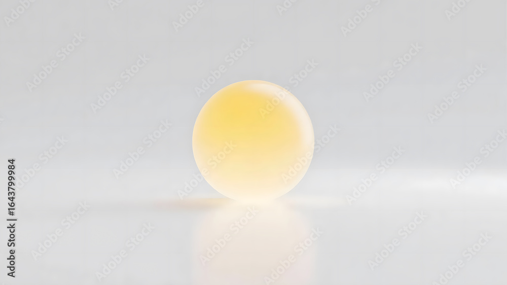 Abstract semi-transparent yellow sphere on a white background Abstract semi-transparent yellow sphere on a white background