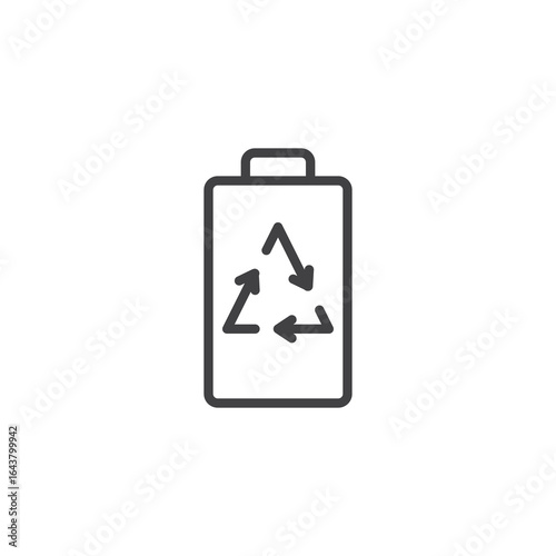 Renewable battery line icon