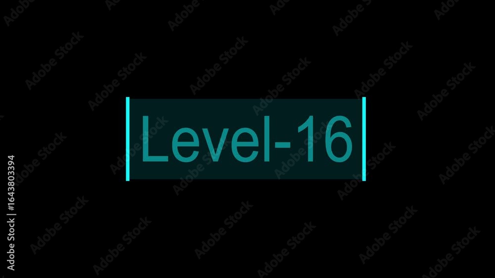 Digital Progress Bar Animation Showing Level 16 Achievement Digital Progress Bar Animation Showing Level 16 Achievement