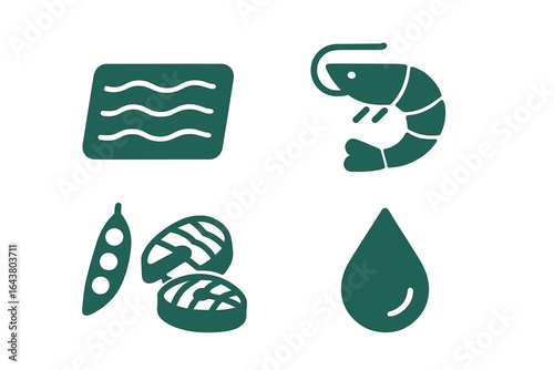 Seafood ingredients and their preparation methods in a modern culinary setting