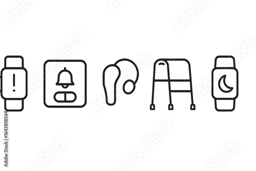 Smartwatch interface displaying health and activity tracking features including alerts, notifications, and sleep monitoring
