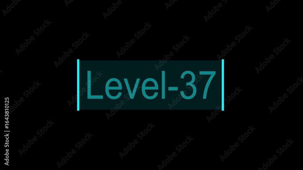Digital Progress Bar Animation Showing Level 37 Achievement Digital Progress Bar Animation Showing Level 37 Achievement