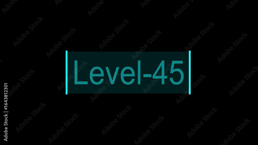 Digital Progress Bar Animation Showing Level 45 Achievement Digital Progress Bar Animation Showing Level 45 Achievement