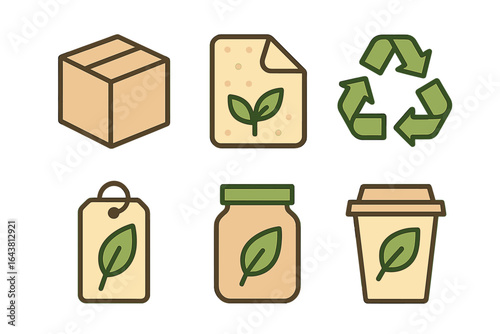 Eco-friendly packaging concepts with sustainable materials presented in a minimalist design