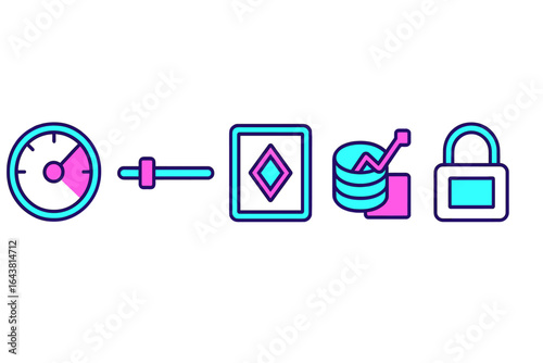 Visual representation of data analysis tools and security measures for overall performance enhancement