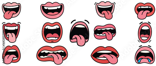 Cartoon Mouths Collection Various Expressions