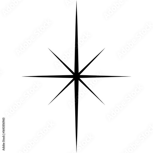 Star shape with sharp and symmetrical rays, Y2K Elements 