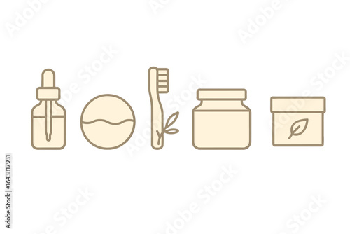 Various natural skincare items arranged neatly on a light background showcasing organic beauty essentials