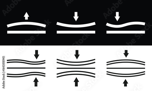 pressure impact icon, line vector pictogram